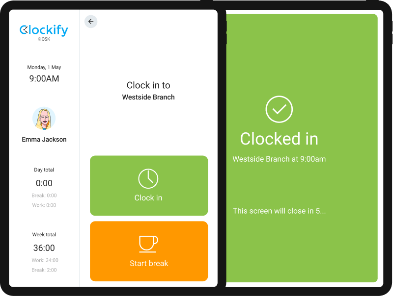 TimeClock: fichado con código de barras para Simple In/Out • Simple In/Out