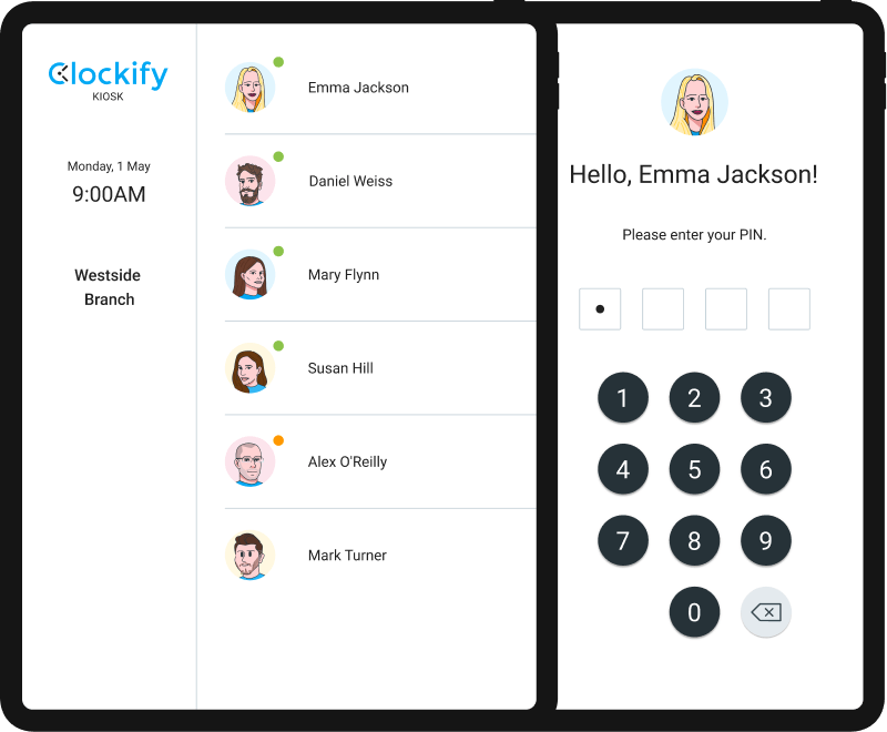 Clockify Kiosk Log In