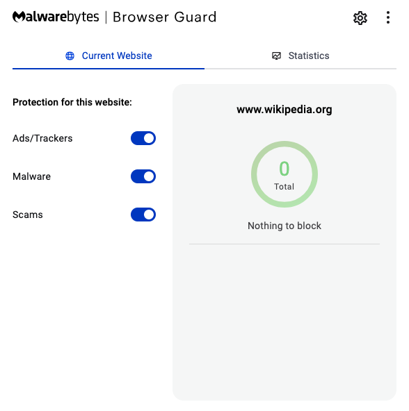 Malwarebytes options for blocking content