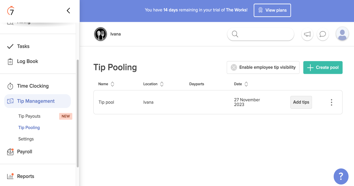 7shifts dashboard