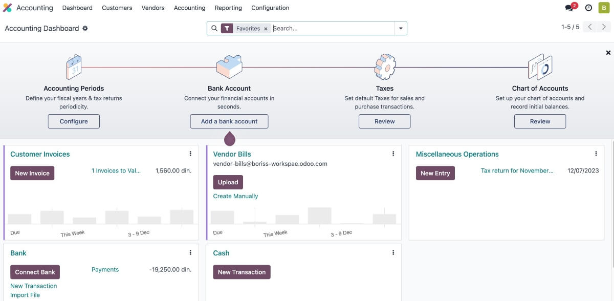 Odoo Dashboard