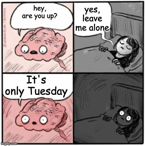 Brain waiting for Friday meme