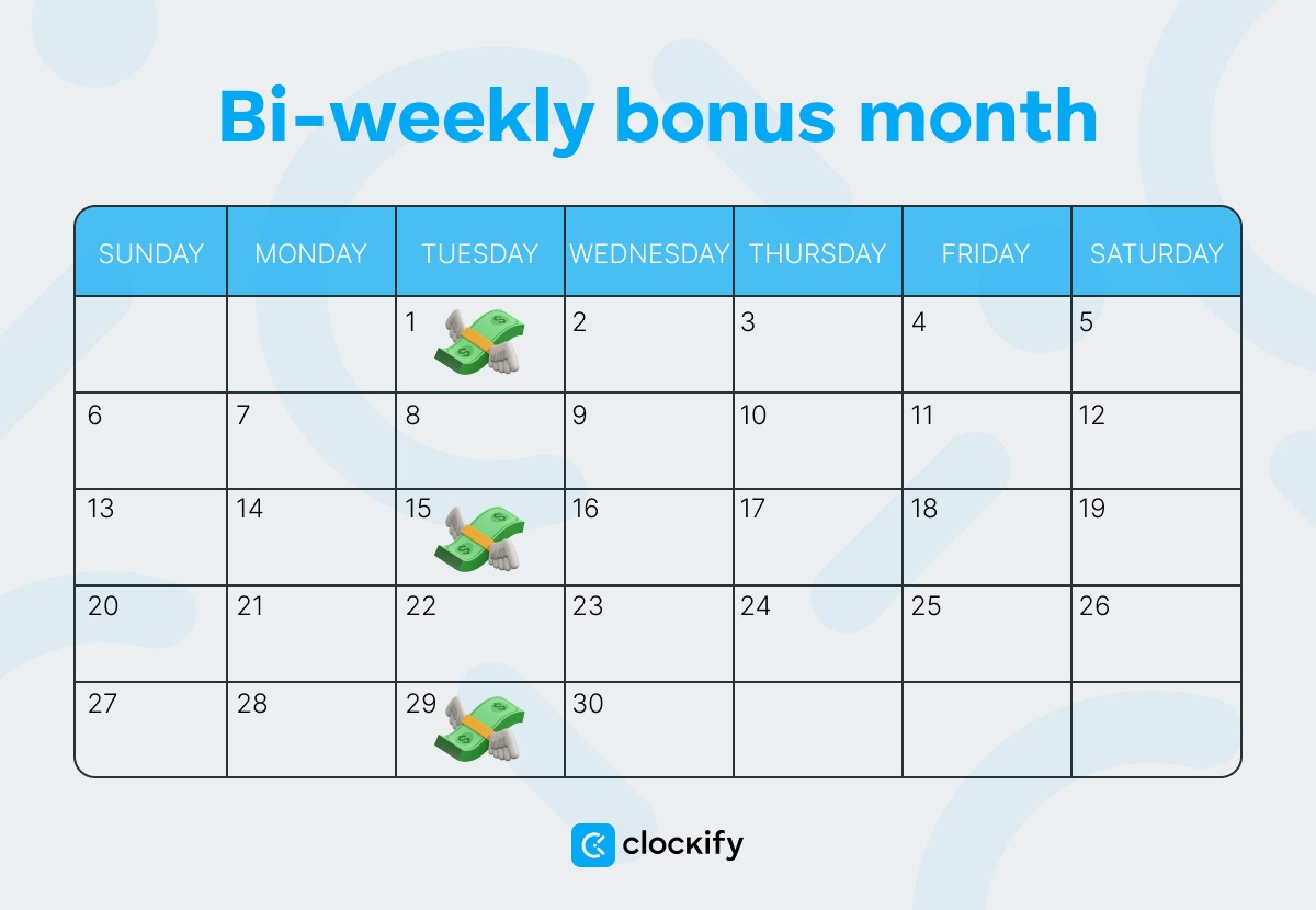 Bi-weekly pay bonus month