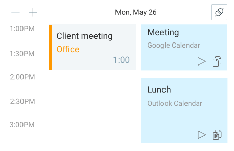 Google Calendar events in your Clockify account