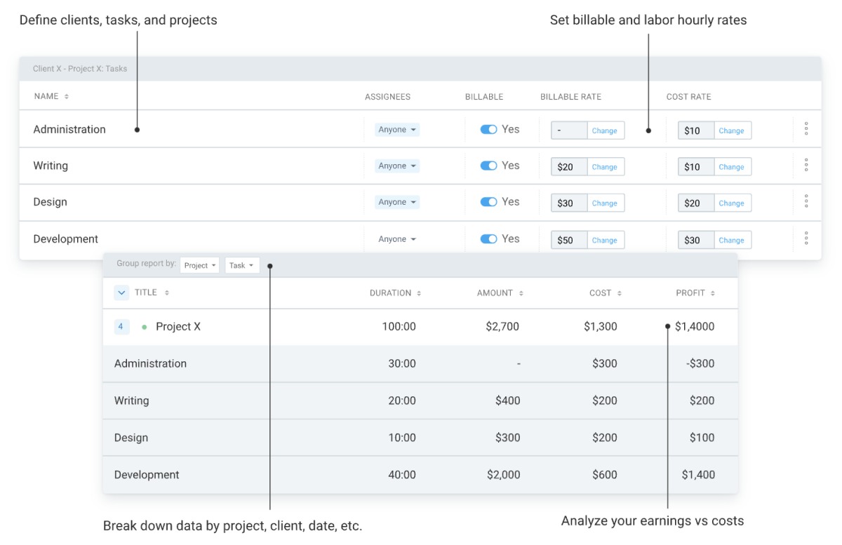 Setting billable hours Clockify