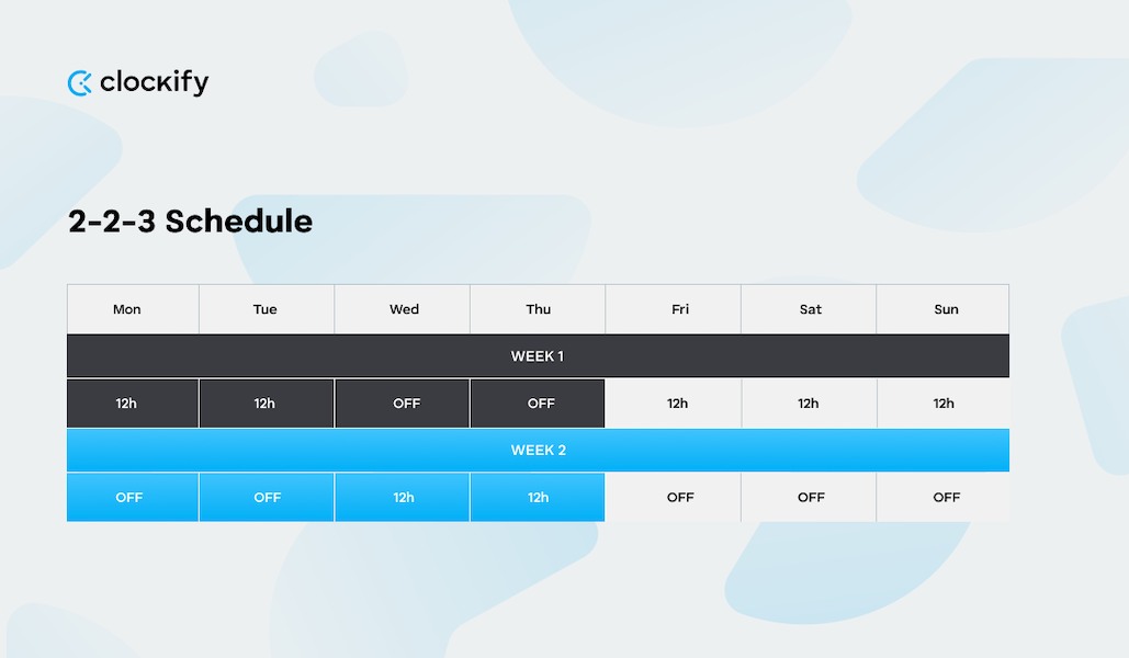 2-2-3 Schedule