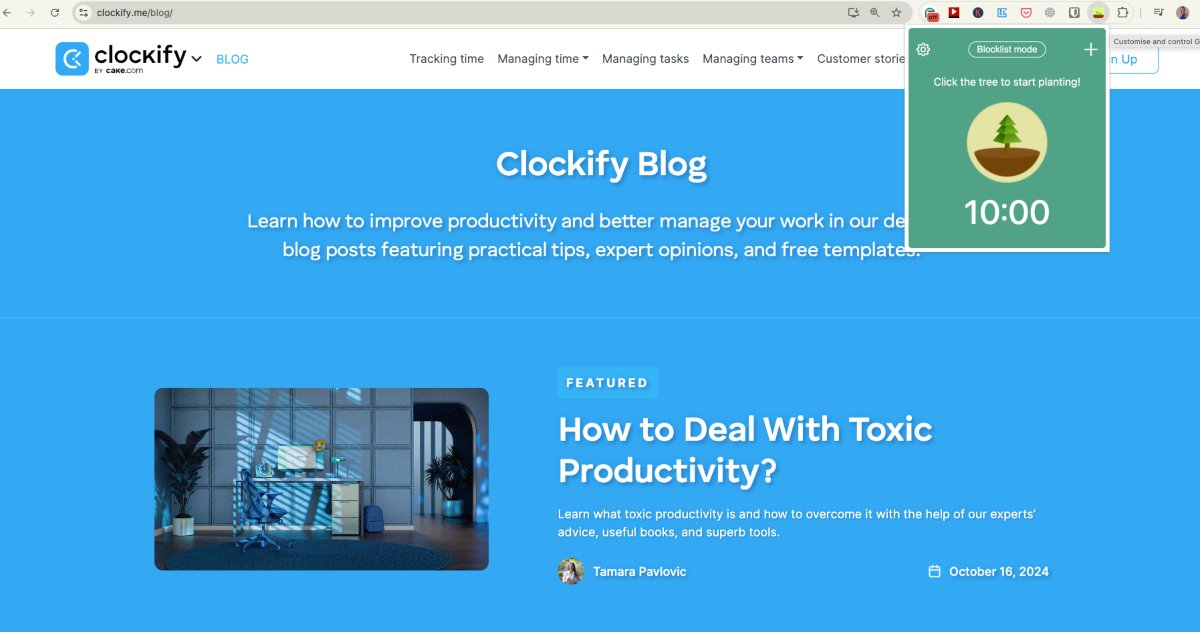 Forest Chrome extension Clockify Blog