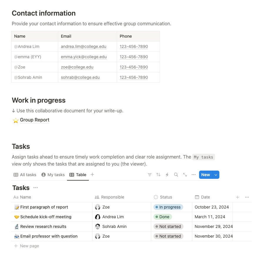 Notion group project