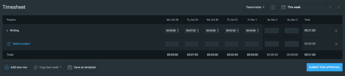 Clockify - Timesheet