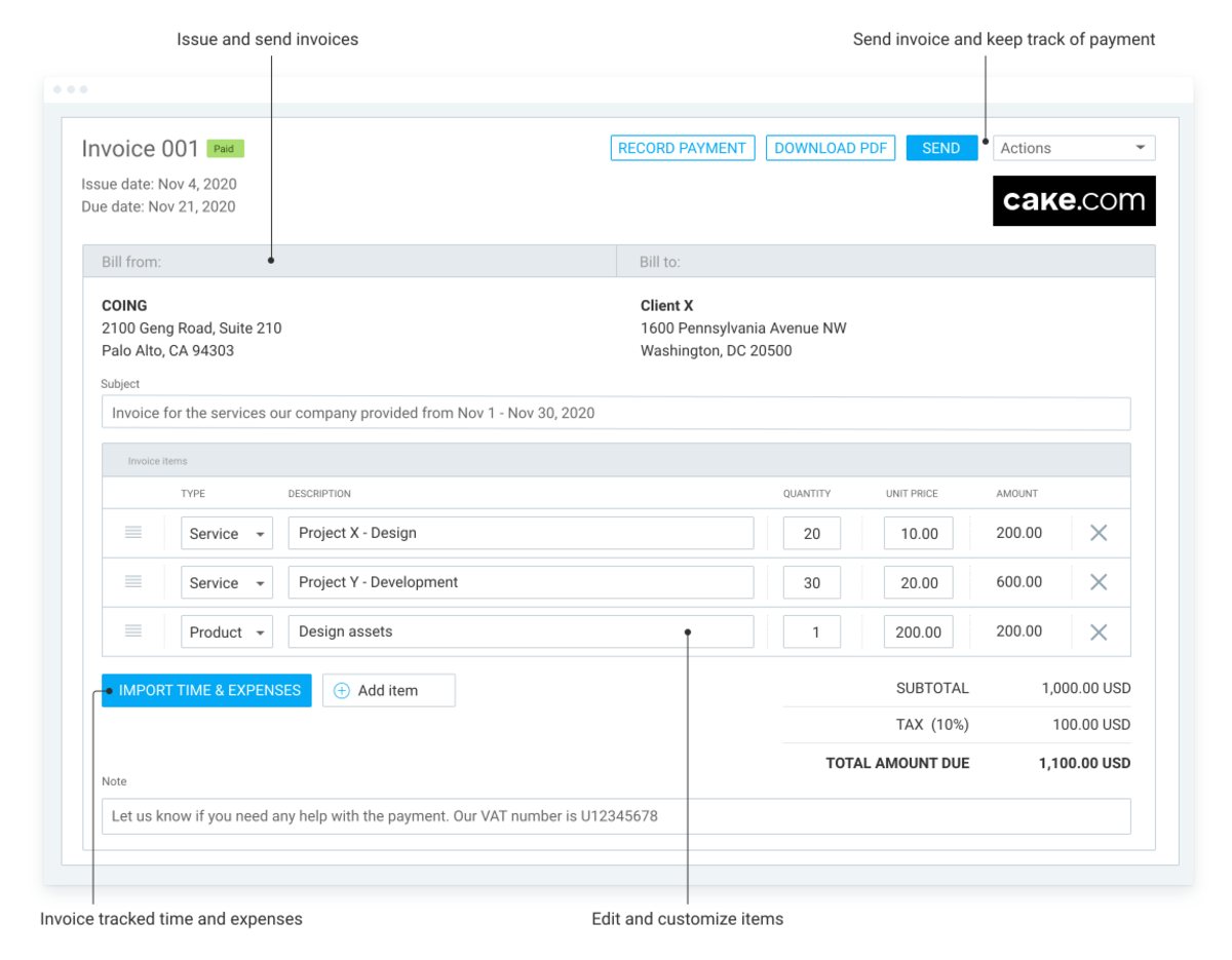 Clockify invoicing