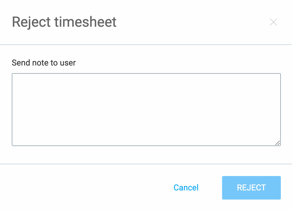 Rejecting a timesheet in Clockify