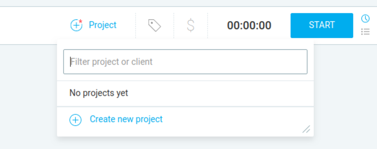 Assign projects in Clockify