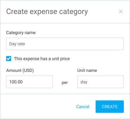 Creating cost categories in Clockify