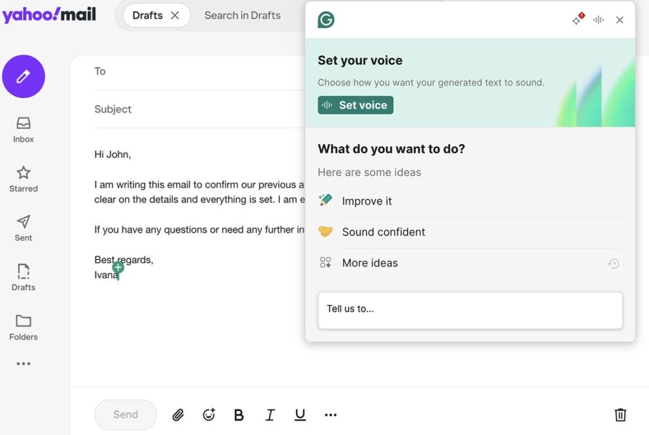 Grammarly AI assistant