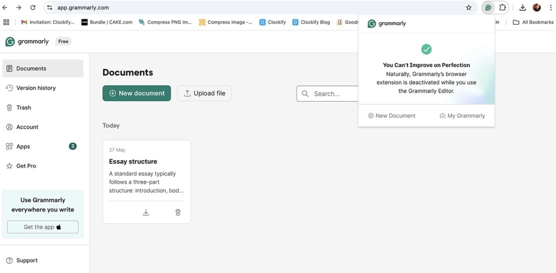 Grammarly extension