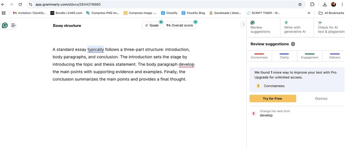 Grammarly grammar checking capabilities