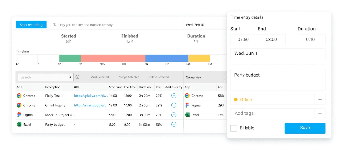 Auto tracker in Clockify