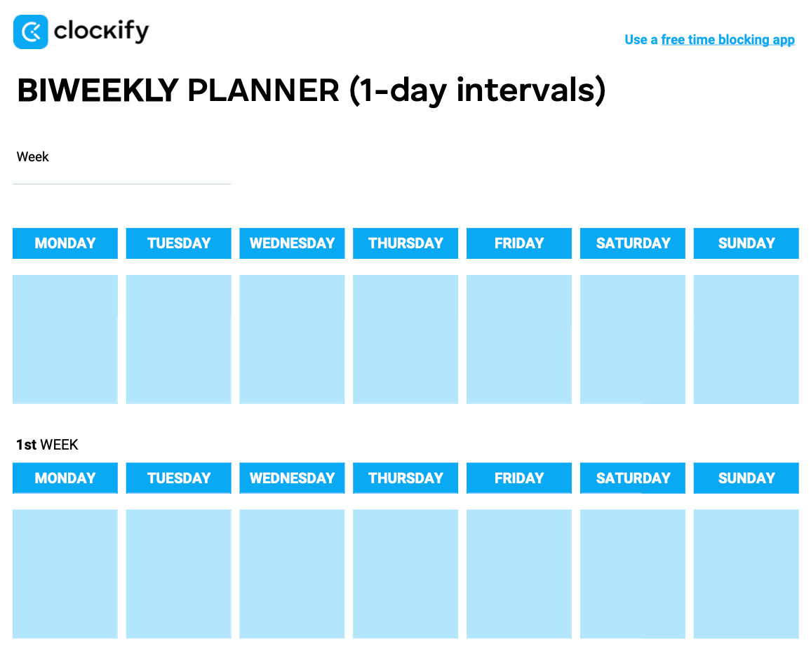 biweekly planner