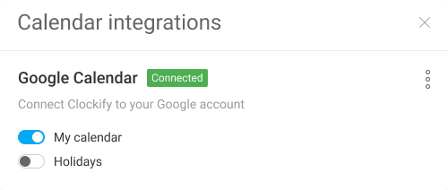 connecting google calendar to clockify