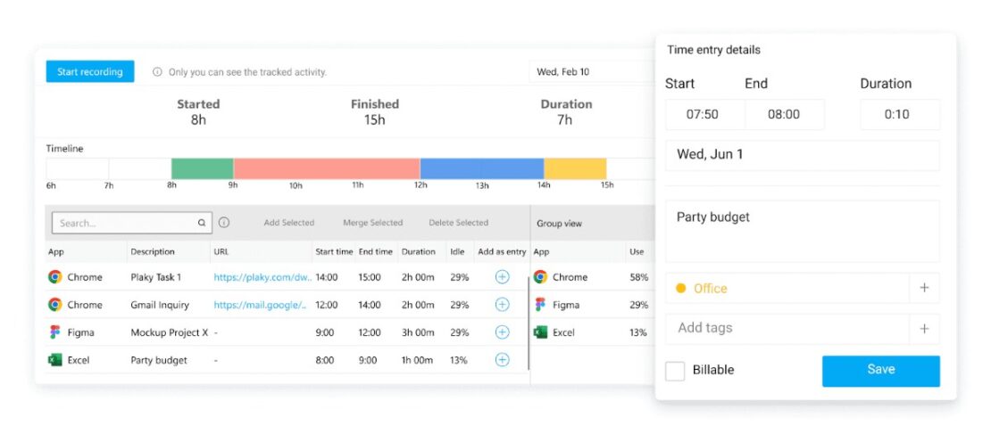 Auto tracker in Clockify