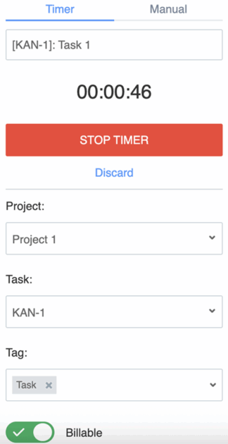 Clockify timer option in Jira