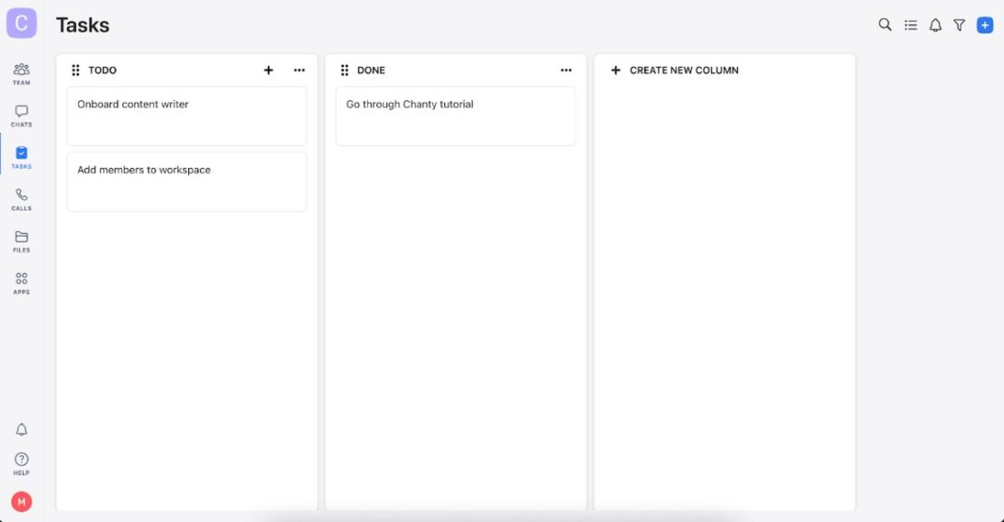 Kanban view in Chanty