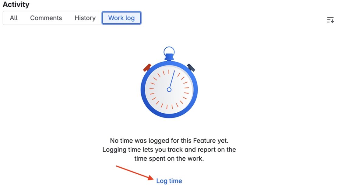 Log time option in Jira