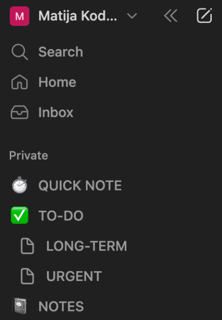 Page hierarchy in Notion