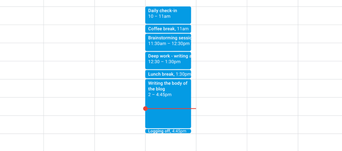 Time blocking in Google Calendar