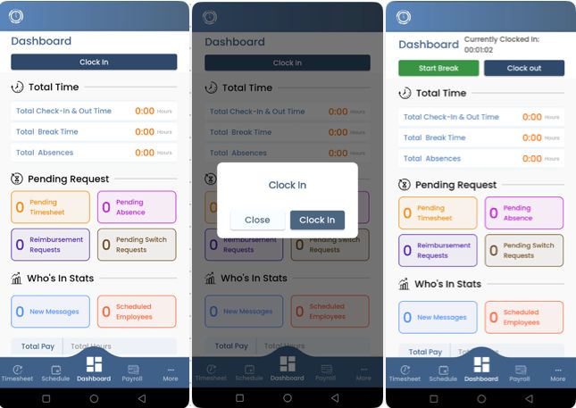 When you’re on the go, you can use the Time Clock Wizard mobile app to clock in