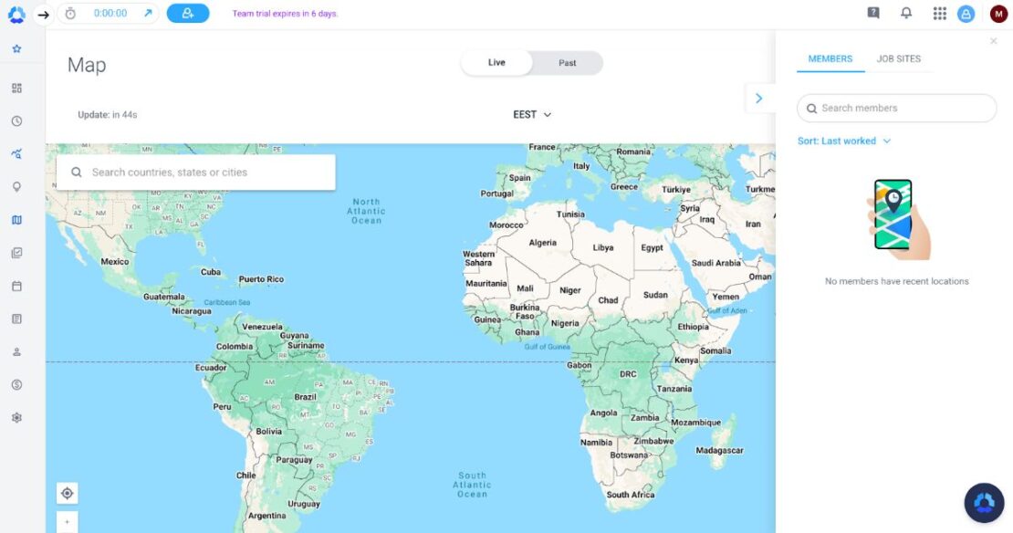Location tracking in Hubstaff