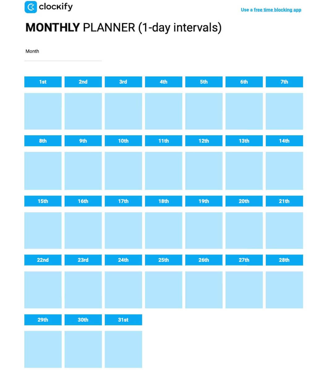 monthly planner