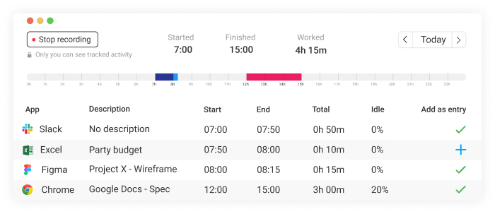 Auto tracker in Clockify
