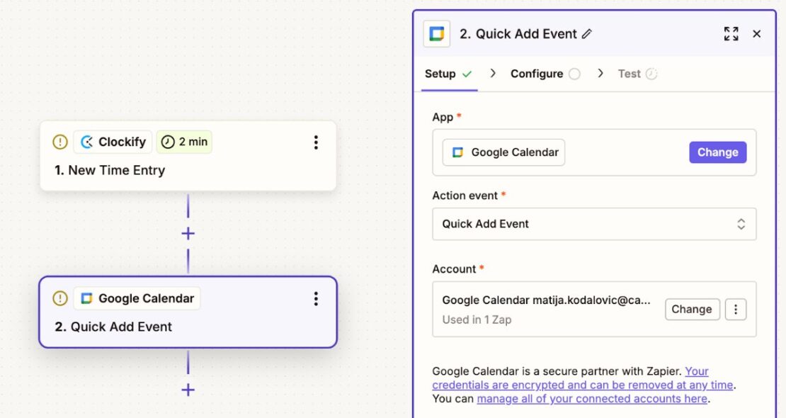 Connecting Clockify and Google Calendar