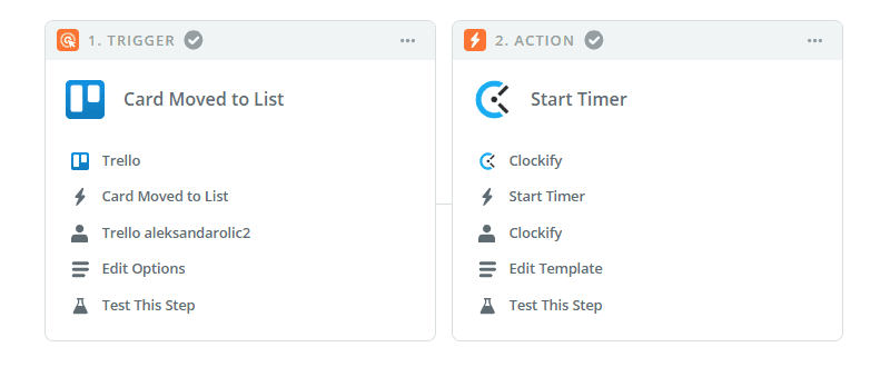Connecting Trello cards to Clockify