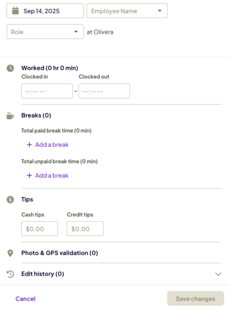 Adding time in Homebase