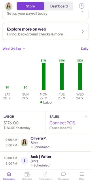 Homebase mobile app