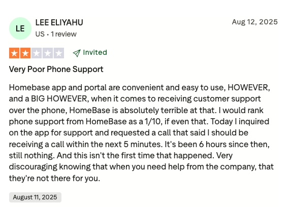 Homebase - user review