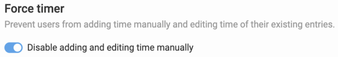 Force timer in Clockify