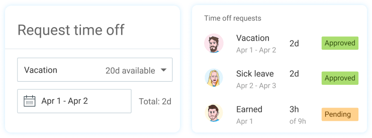 Time off requests in Clockify ensure transparency within the team