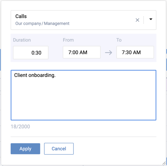 Adding time entries in actiTIME