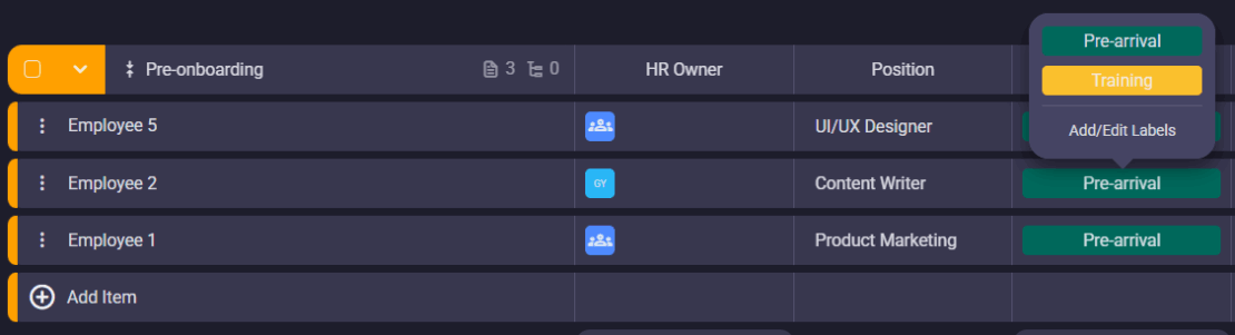 Editing labels in Plaky