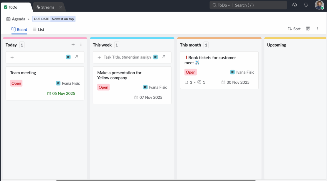 ToDo feature in Zoho Mail
