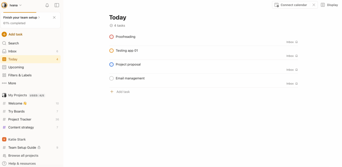 Todoist homepage