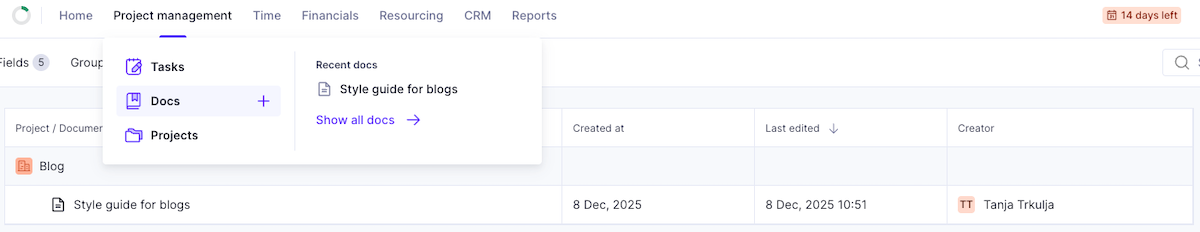 Add important docs in Productive.io
