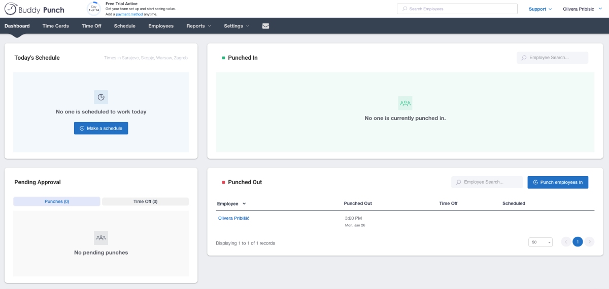 Buddy Punch homepage