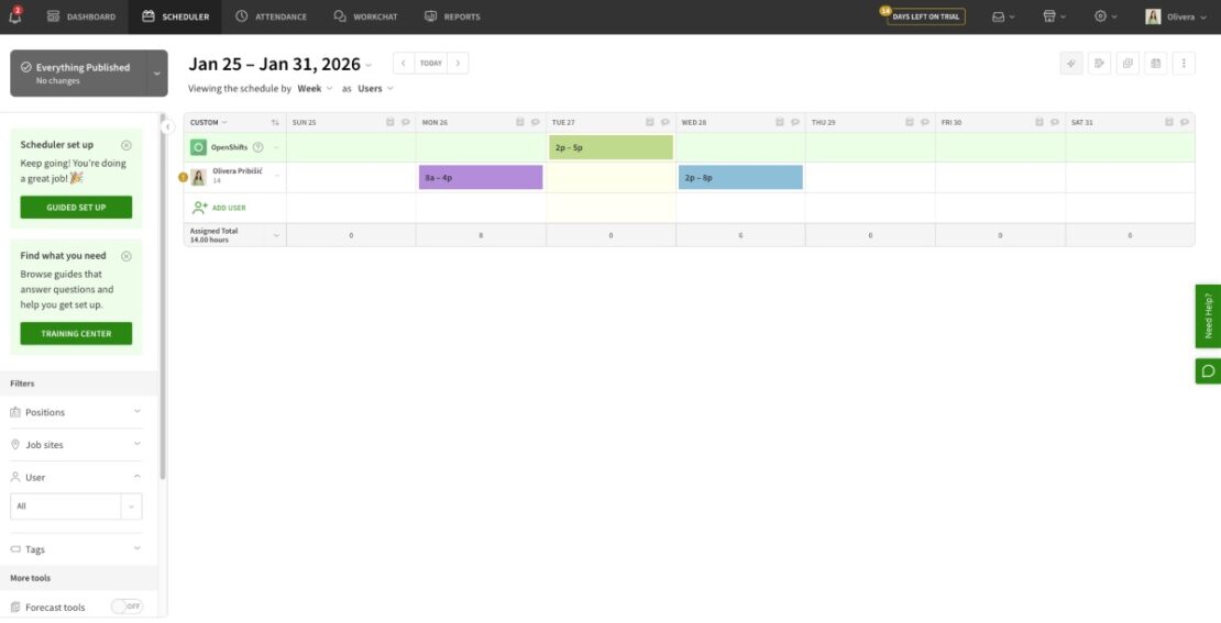 When I Work homepage