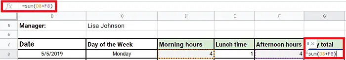 Calculating daily total work hours