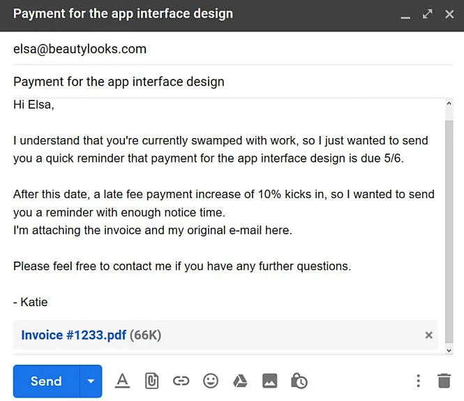 An example of a follow-up email