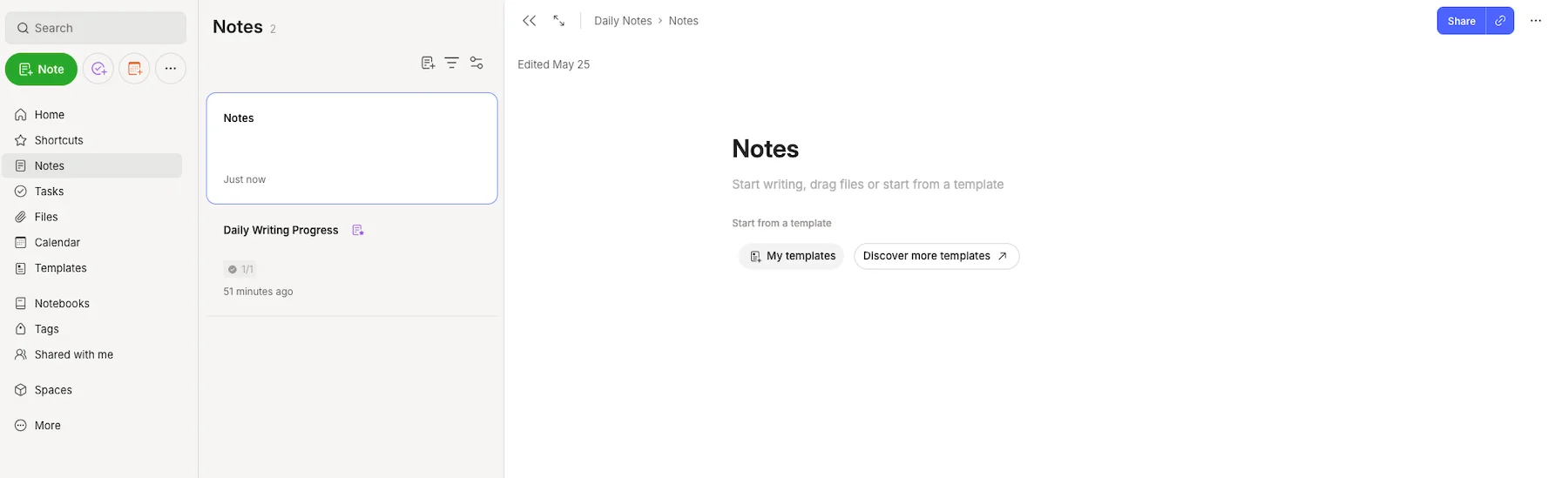 Creating Notes in Evernote